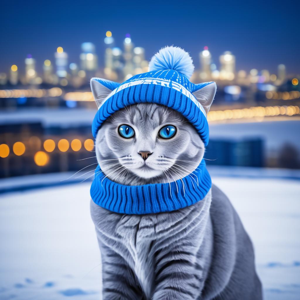 Cinematic Portrait of a Russian Blue Cat