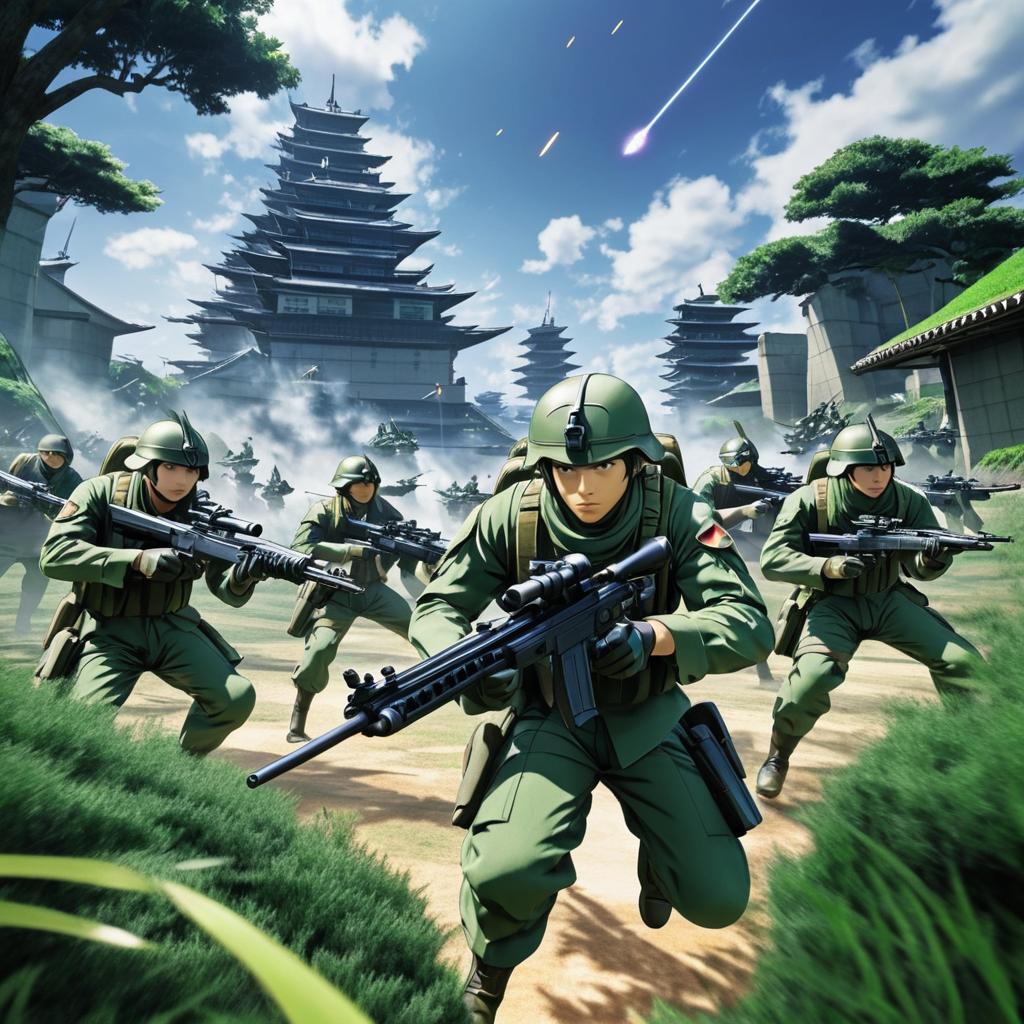 Elite Soldiers in Dynamic Anime Combat