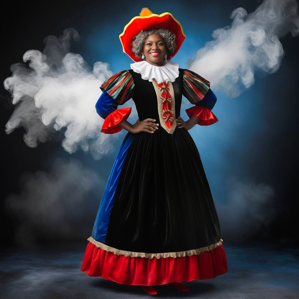 Amused Grandmother in Festive Costume