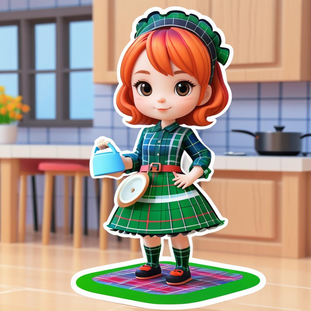 Cheerful Scottish Auntie Chibi Character