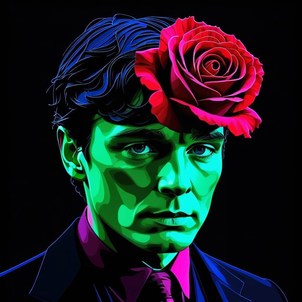 Cillian Murphy as Churchill with Blooming Rose