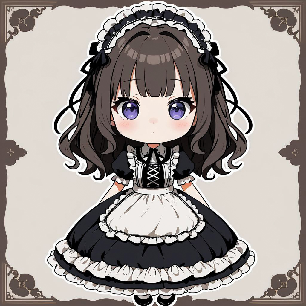 Charming Chibi Maid in Gothic Style