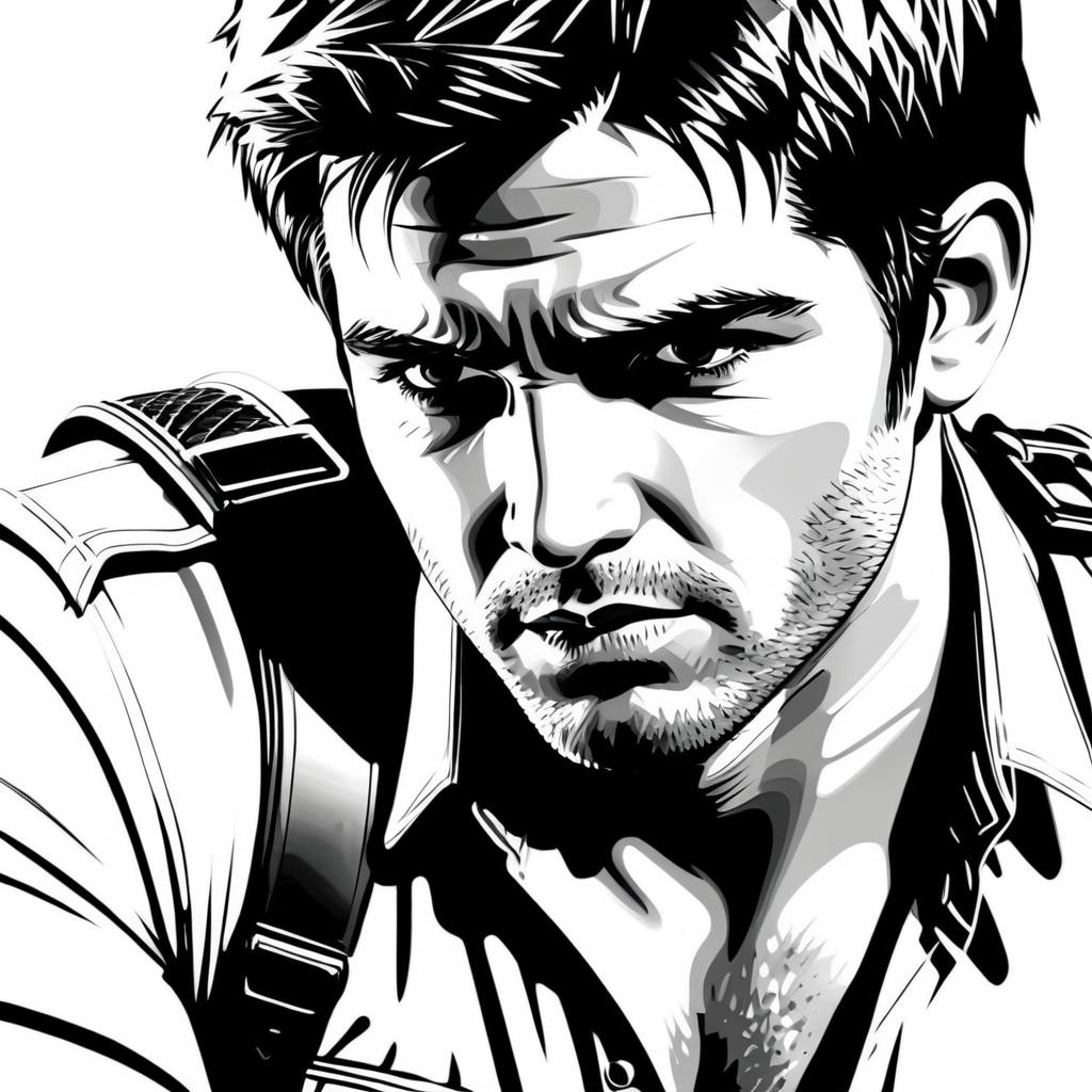 Intense Nathan Drake: A Badass Portrait