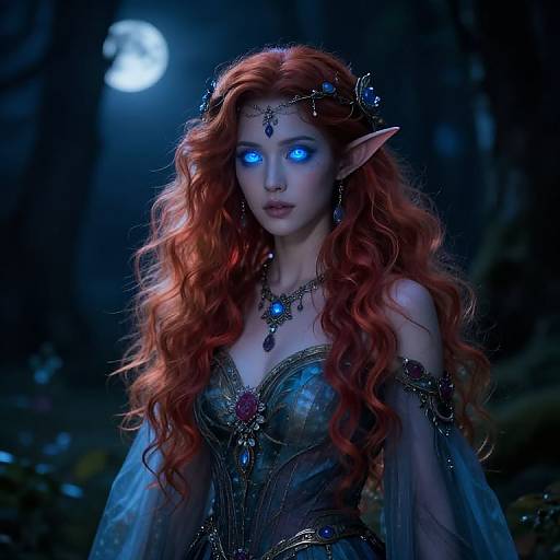 Eladrin Maiden in Moonlit Glade