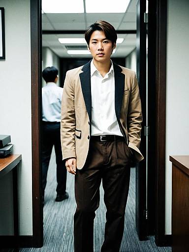 Asian Male in Stylish Office Gown