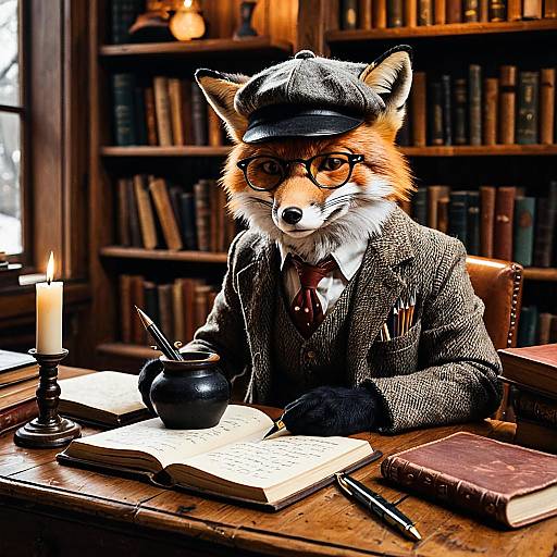 Fox Writer at Vintage Desk