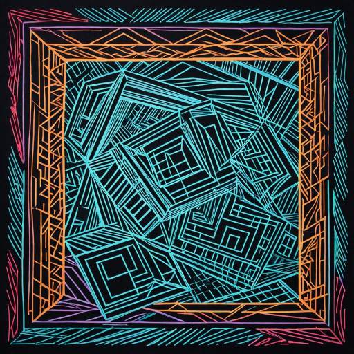 Cubist Calligraphy: A Neon Journey