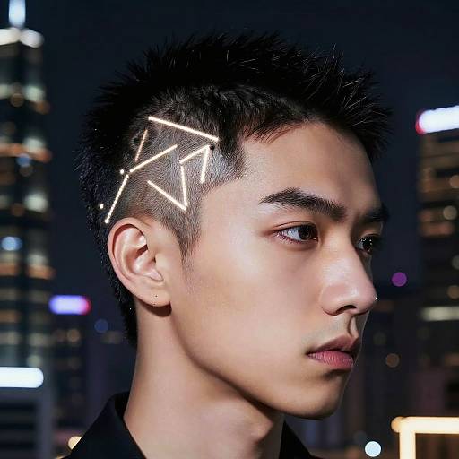Futuristic LED Side Shaved Hairstyle