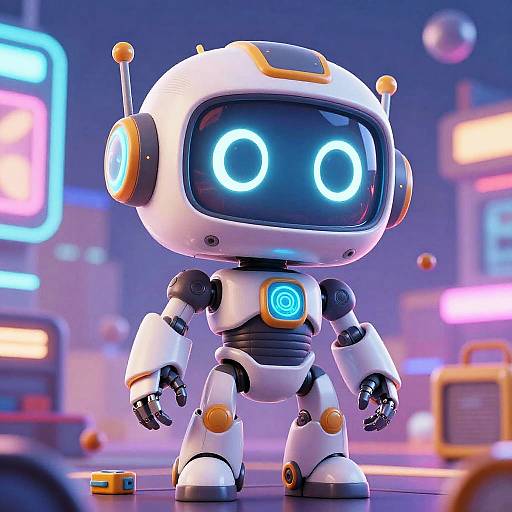 Futuristic Robot Cartoon Character