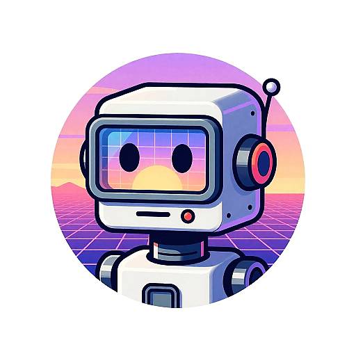 Retro Synthwave 80s Robot Avatar