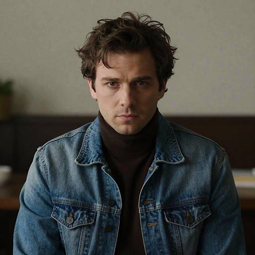 Intense Portrait of a Thoughtful Man