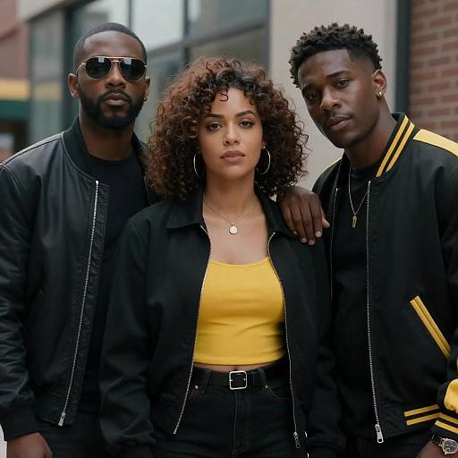 Dynamic Movie Poster Featuring Three Characters