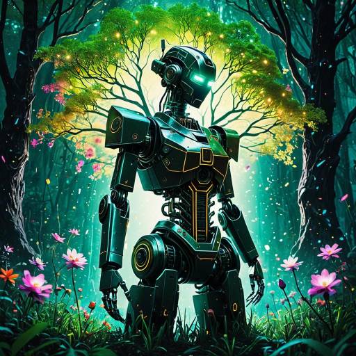 Mesmerizing Double Exposure Robot Artwork