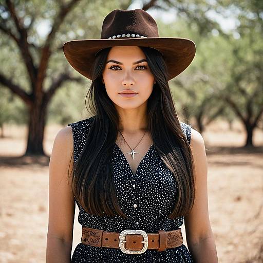 Western Woman in Cowboy Hat