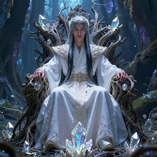 Mystical Fantasy King on Root Throne