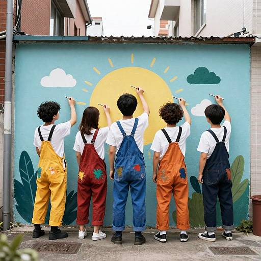 Quirky Artists Creating Vibrant Mural