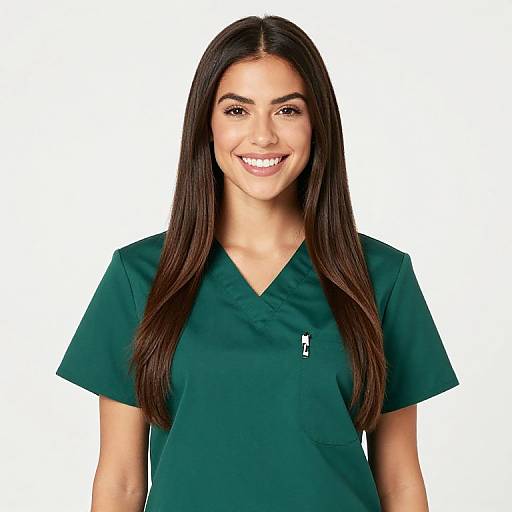 Vivid Latina Nurse with Bright Smile
