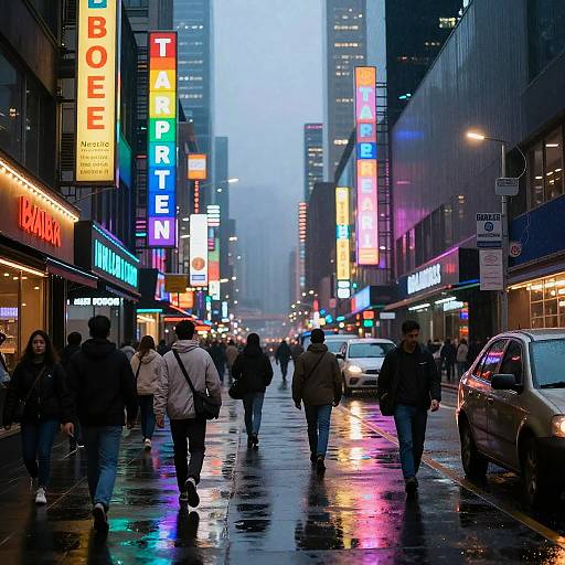 Rainbow Neon Urban Street Scene