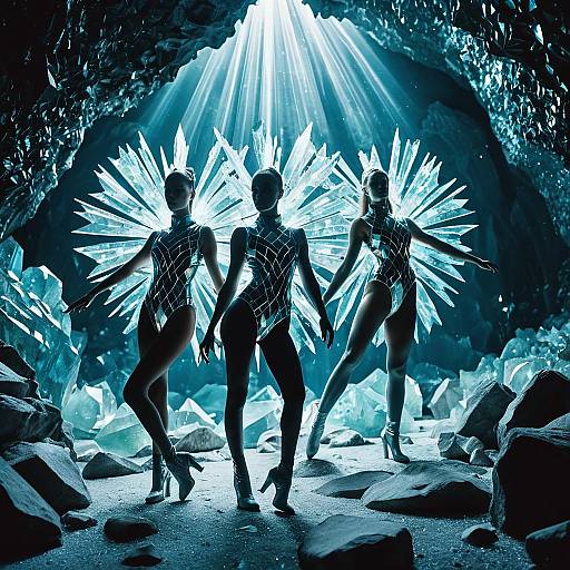 Ethereal Glass Dancers in Crystal Cave