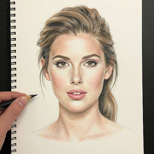 Hyperrealistic Crayon Portrait of Woman