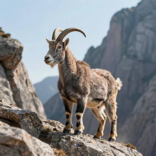Elegant Mountain Goat Portrait in Nature