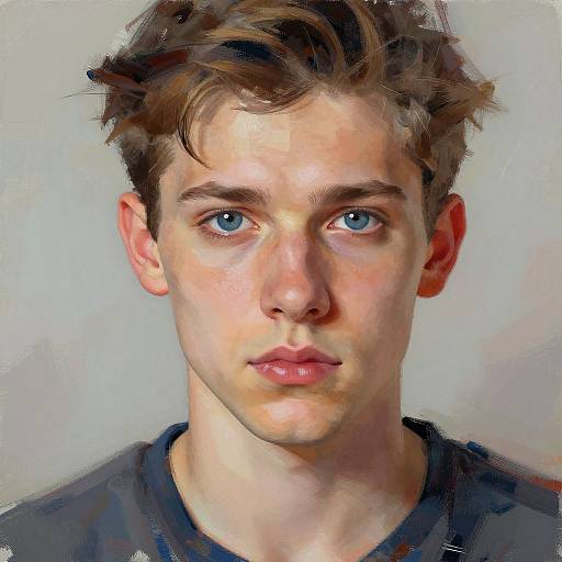 Striking Portrait of Blue-Eyed Young Man