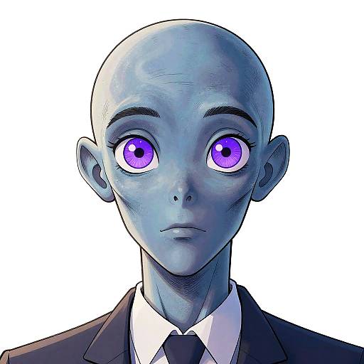Alien Diplomat with Violet Eyes