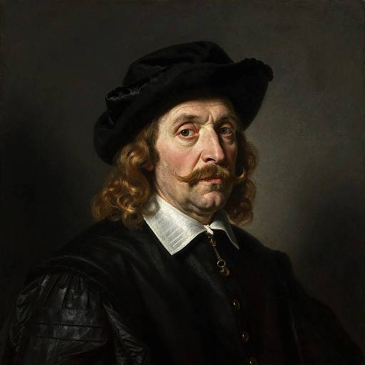 Rembrandt Style Detailed Male Portrait