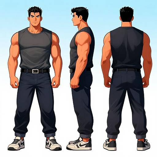 Comic Style Male Character Turnaround