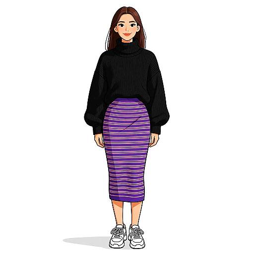 Smiling Woman in Casual Modern Outfit