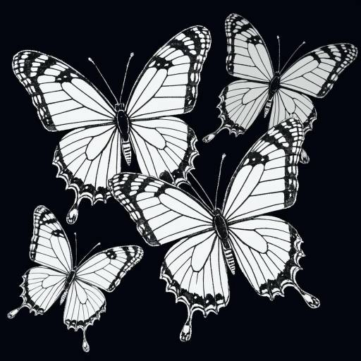 Whimsical MSPaint Crystal Butterflies