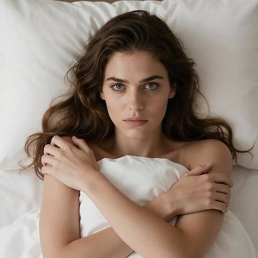 Serene Portrait of a Woman on Pillows