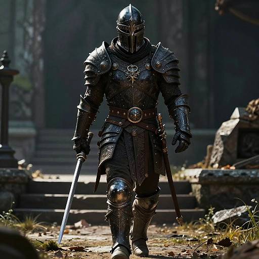 Cinematic Dragonborn in Ornate Armor