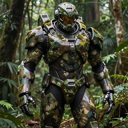 Camouflaged Power Armor in Jungle