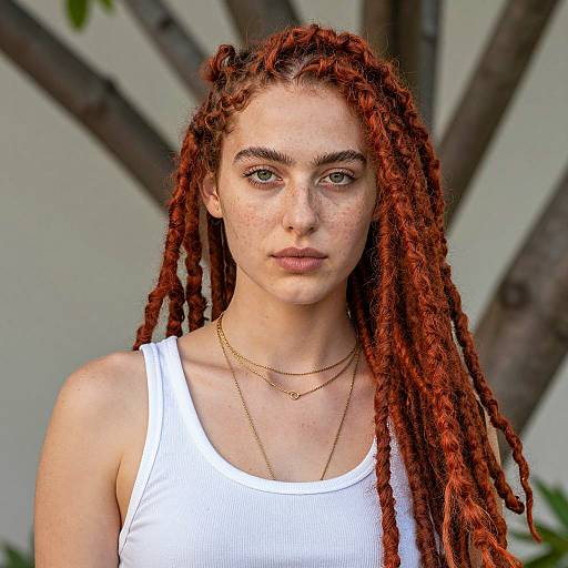 Young Woman with Red Dreadlocks Portrait