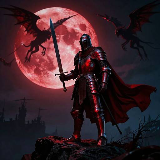 Knight of Despair Beneath Blood Moon
