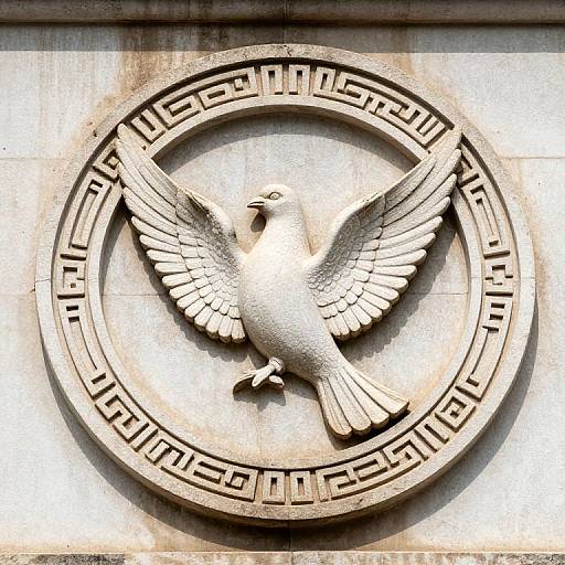 Carved Stone Dove Emblem
