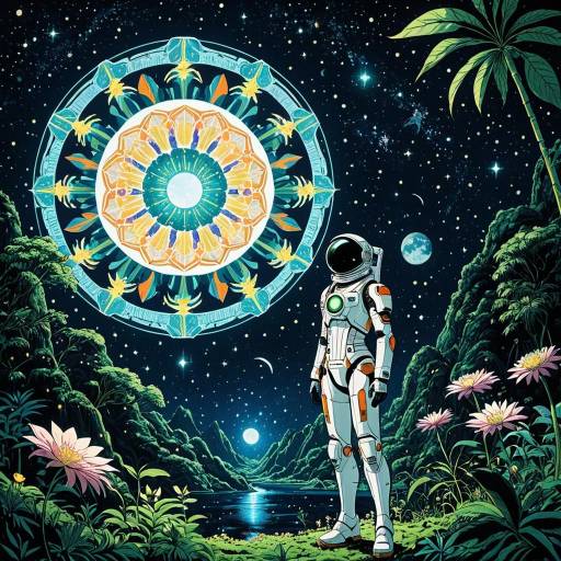 Interstellar Botanist in Bioluminescent Jungle Moon Interstellar Botanist in Bioluminescent Jungle Moon