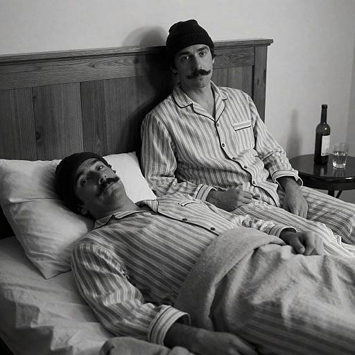 Relaxed Black and White Bedroom Scene