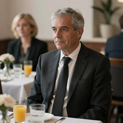 Sophisticated Man Dining in a Restaurant