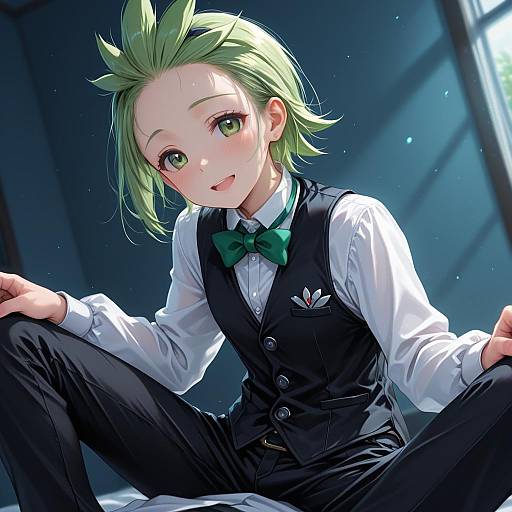 Illustration of Cilan (pokemon), pokemon in the style of Haruhata mutsuki