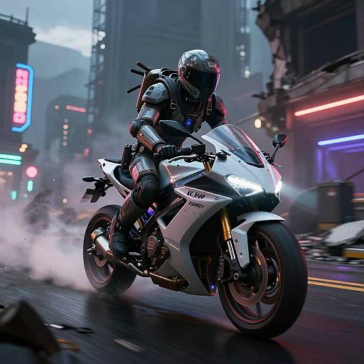 Post-Apocalyptic Cyberpunk Hoverbike Chase