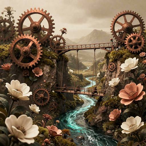 Clockwork Valley of Mechanical Flowers
