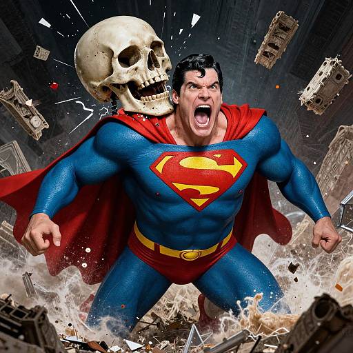 Exploding Evil Superman in Mania