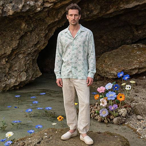 Bohemian Man in Secluded Cove