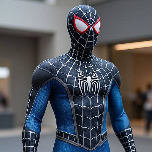 Detailed Blue Spider-Man Costume Mannequin