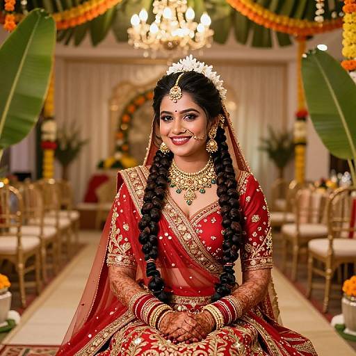 Glamorous Indian Bride in Traditional Lehenga