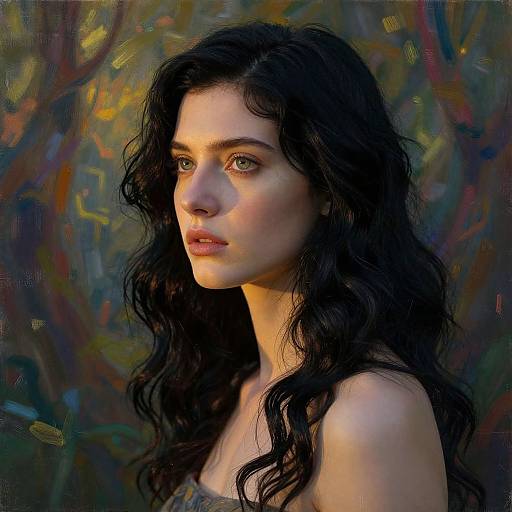 Portrait of Enigmatic Woman in Twilight Light