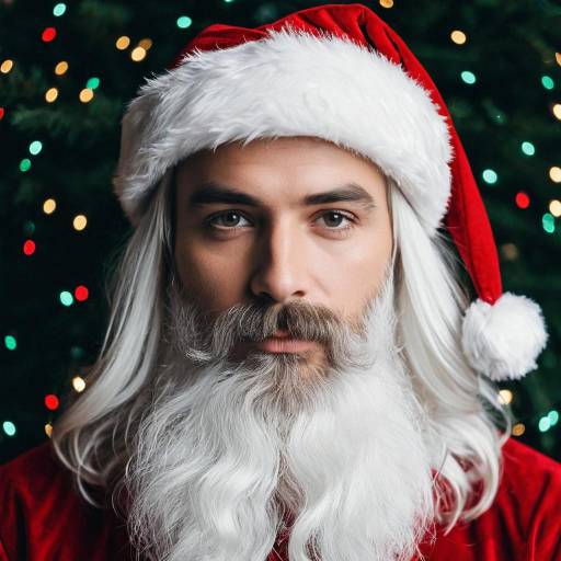 Realistic Santa Costume Portrait of a Man