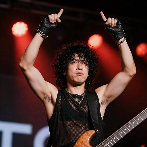 Intense Rock Musician on Stage